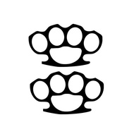(NOT REAL) Brass Knuckles Street STICKERS (2 PACK) VINYL DECAL STICKERS - size: 5", color: BLACK - W