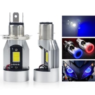 1pc Motorcycle H4 LED Headlight Angel eye Ba20d HS1 H6M Hi-Low 12-24V 30W Scooter Motorbike Headlamp