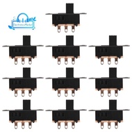 10Pcs High Knob 6 Pin 3 Position DPDT Panel Slide Switch 0.5A 50V DC
