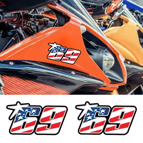 USA Flag Number 69 Motorcycle Fuel Tank Helmet Stickers Motocross Body Cool Decals for Ktm Yamaha Mt