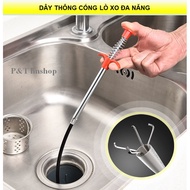 Multi-purpose Drain Cleaner 90 ~ 160 cm - Unclogging Toilets, Sink, Sink, Floor Drain,...