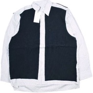 CAMIEL FORTGENS 24SS RESEARCH 羅紋拼接襯衫 CF.17.04.08.01 M 海軍藍（原價¥102,300）長袖條紋上衣 [近全新] [二手] [CAMIEL FORTG