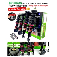BOLEH SERVICE👍D7 ADJUSTABLE WIRA WAJA GEN2 PERSONA HI LOW BODY SHIFT ADJUSTABLE /ABSORBER SPRING EVO