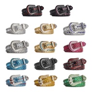 Ivy Adjustable Rhinestone Waist Belts for Jeans Glitter Belt for Woman Cowboy Cowgirl Teens Female J