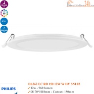 [Genuine Philips] PHILIPS DL262 12W Ultra Thin LED Ceiling Light Hole 150MM White / Yellow / Neutral Light