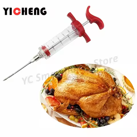 1Pcs Marinade Injector Seasoning Syringe Barbecue Sauce Syringe Needle kitchen gadgets ,good helper 