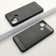 Carristo Realme C12 Back Case Cover Carbon Fiber Brushed TPU Silicone Soft Casing Phone Mobile Housi