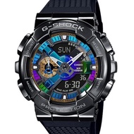 G Shock GM110 Rainbow Black Autolight (Big Size 55mm) G Shock Steel Rainbow Rubber Strap Jam tangan 