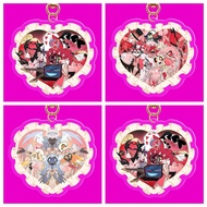 Hazbin Hotel KeyChain Women Valentine's Day Key Chain for Men Hearts Key Ring 3 Vees Acrylic Keyring