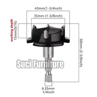 MATA FOSTBER BIT HEX HINGE DRILL BIT 35MM HEX STOPPER WOOD DRILL BIT PLYWOOD 3 BITS