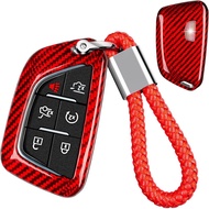 T-carbon Real Glass Fiber Key Fob Cover Compatible with Cadillac Escalade CT4 CT5 Key Fob Case Shell