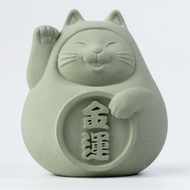 【泥研製所】健康綠 胖胖招財貓(大)