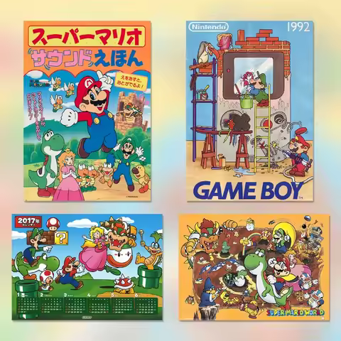 M-Mario Brothers Poster Super M-Mario Cute Game Cartoon Decorative Painting Studio Photo