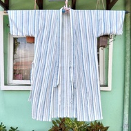 Kimono Haori White Blue Japanese Vintage