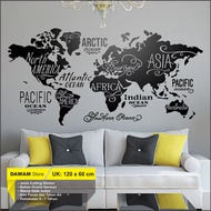 Wall Sticker Map World Map Wall Sticker