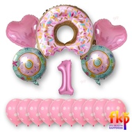 ED255 FUN KIDS PARTY Paket Simpel UltahDonat Strawberry HBD Tema Donat