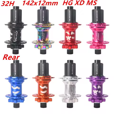 RUJIXU 6 Pawls Hubs142x12mm Rear Hub Bearing Freehub HG MTB Bike Four Palin 32H 36H Rear Hub for 7-1