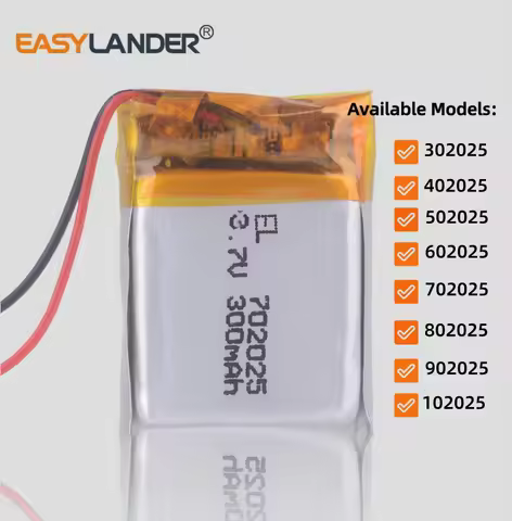 3.7V 302025 402025 150mah 502025 602025 250mah 702025 300mah 802025 902025 Lithium Polymer Battery F