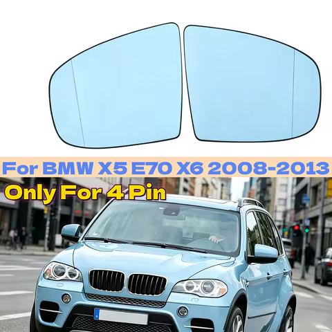 51167298157 Car Left/Right Side Heated Side Rear View Mirror Glass A​nti Dizziness 4Pin For BMW X5 E