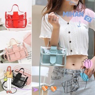 MIHAN Messager Bag Small PVC Transparent Jelly Candy Color Crossbody Handbag