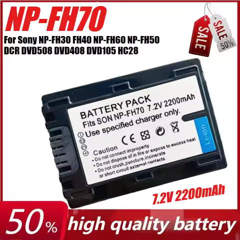 7.2V 2200mAh NP-FH70 Camera Battery for Sony NP-FH30 FH40 NP-FH60 NP-FH50 DCR DVD508 DVD408 DVD105 H