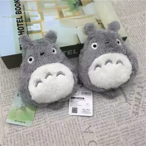 Ghibli Totoro Dust Bunny Plush Coin Purse & Keychain - Cute Kawaii Cartoon Wallet Card Holder for Gi