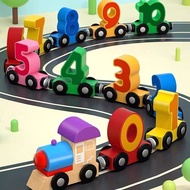 Magnetic Digital Train Building Block Assembly Car Educational Children Wooden Toys 1-2 Years Old 3 