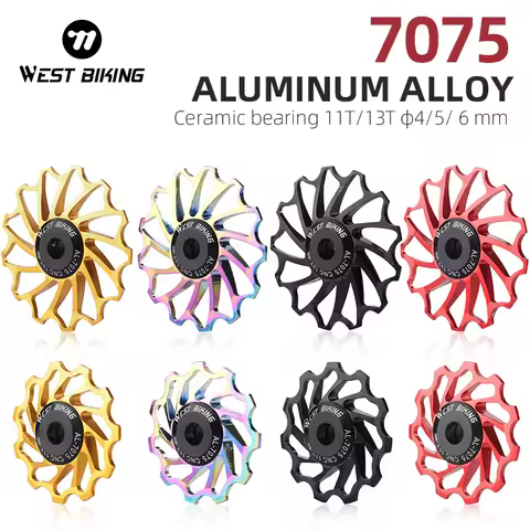 WEST BIKING MTB Road Bike 11T 13T 7075 Aluminum Alloy CNC Jockey Wheel Ceramic Bearing Guide Wheel B