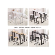 Bar Table 160cm x 40cm with 4 Bar Stool
