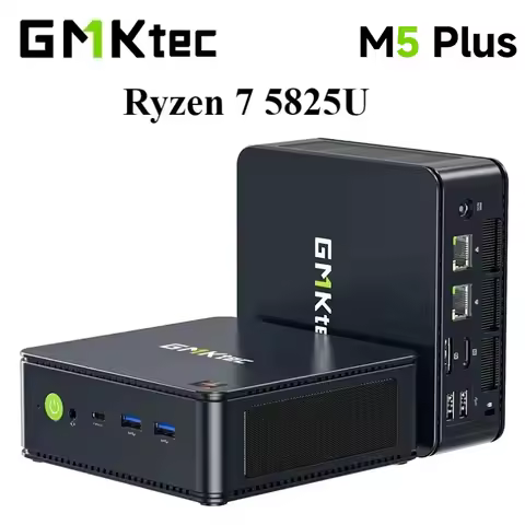 GMKtec M5 Plus Ryzen 7 5825U Mini PC Windows 11 Pro DDR4 Dual Channel NVMe M.2 SSD WIFI6E BT5.2 Desk