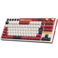 RK ROYAL KLUDGE M87 Wireless Gaming Keyboard with Japanese layout, featuring an LCD screen, dual kno