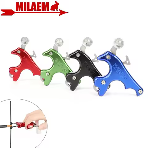 1Set Archery Compound Bow Release 3 Fingers Aid Trigger Thumb Release Stainless Steel Compound Bow H