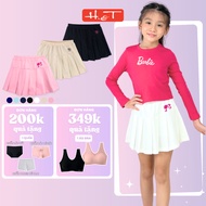 Barbi pleated skirt, H&T bow, made of BC GEN, surplus fabric, 4-way cotton with good elasticity for 