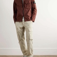 terbaru stone island zip overshirt brown - original best quality