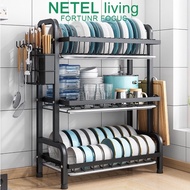 NETEL 3 Tier Stainless Steel Dish Rack Rak Pinggan Kitchen Organizer