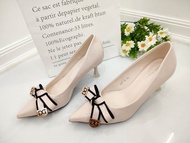 Simoncelli Sepatu Heels 5 Cm Wanita Mutiara Glossy Sepatu Kerja Hitam Black Khaki Cewek Heels Pesta