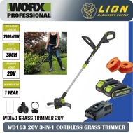WORX WD16/WG163E.1 20V 2.0Ah Max Lithium-Ion Cordless Grass Trimmer with Power Share Technology - 1Y