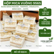 20 SQUARE MICA BOXES 9565 [400–420ML] FOR MOUSSE, TIRAMISU, PANNA COTTA CAKES | DANG QUNH