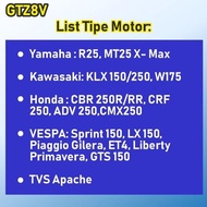 LiFePo4 GTZ8V LITHIUM BATTERY With BMS BALANCER XMAX, R25, MT-25, CBR250, CBR250RR, APACHE 200, CRF2