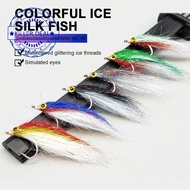 Colorful Ice Silk Fish With Fly Hooks And Fly Fishing Luya Bait Hair Hooks And Mouth Bass Trout L4b8
