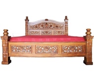 Tempat tidur rahwana no.1 / dipan rahwana 180x200 / ranjang rahwana ukiran jati jepara