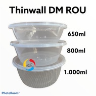 THINWALL BULAT/ MANGKOK PLASTIK DENGAN TUTUP/BOWL PLASTIK MEREK DM KUALITAS TERBAIK UKURAN 650 ML,80