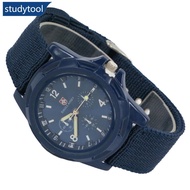 STUDYTOOL Men Quartz Watch Nylon Watches Canvas Strap Casual Sports Wristwatch G9I1