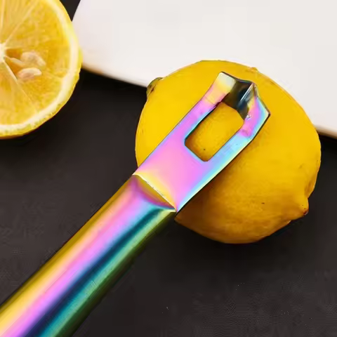 1pc All-Stainless Steel Lemon Zester Fruit Lemon Peeler & Grater Multi-Functional Kitchen Tool Pomel