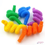 【OMB】Pop Tubes Sensory Toys Retractable Elastic Tube Plastic Pop Coil Tube Toy