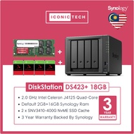 WhatsApp0193710000 8TB ~ 64TB Synology DiskStation DS423+ 18GB DDR4 RAM 4-Bay NAS Enclosure Kits | B