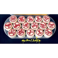 Oval Plastic Chinese Chess Set Super Large, Sharp Plastic Chinese Chess Pieces