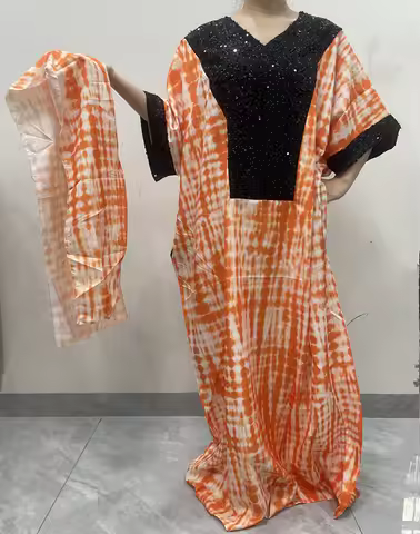 2025 new arrivals sequined loose women/lady summer maxi dress long print short sleeve ankara african