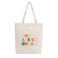 Túi Tote Vải Canvas Mộc GINKO có dây kéo khóa ( túi con ) from basic In Hình You Are So Great M27