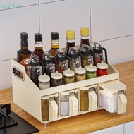 NICKOLAS Spice Racks, Portable Multifunctional Spice Jars Set, Cream Style Pantry Container Handle Freestanding Seasoning Box Cooking